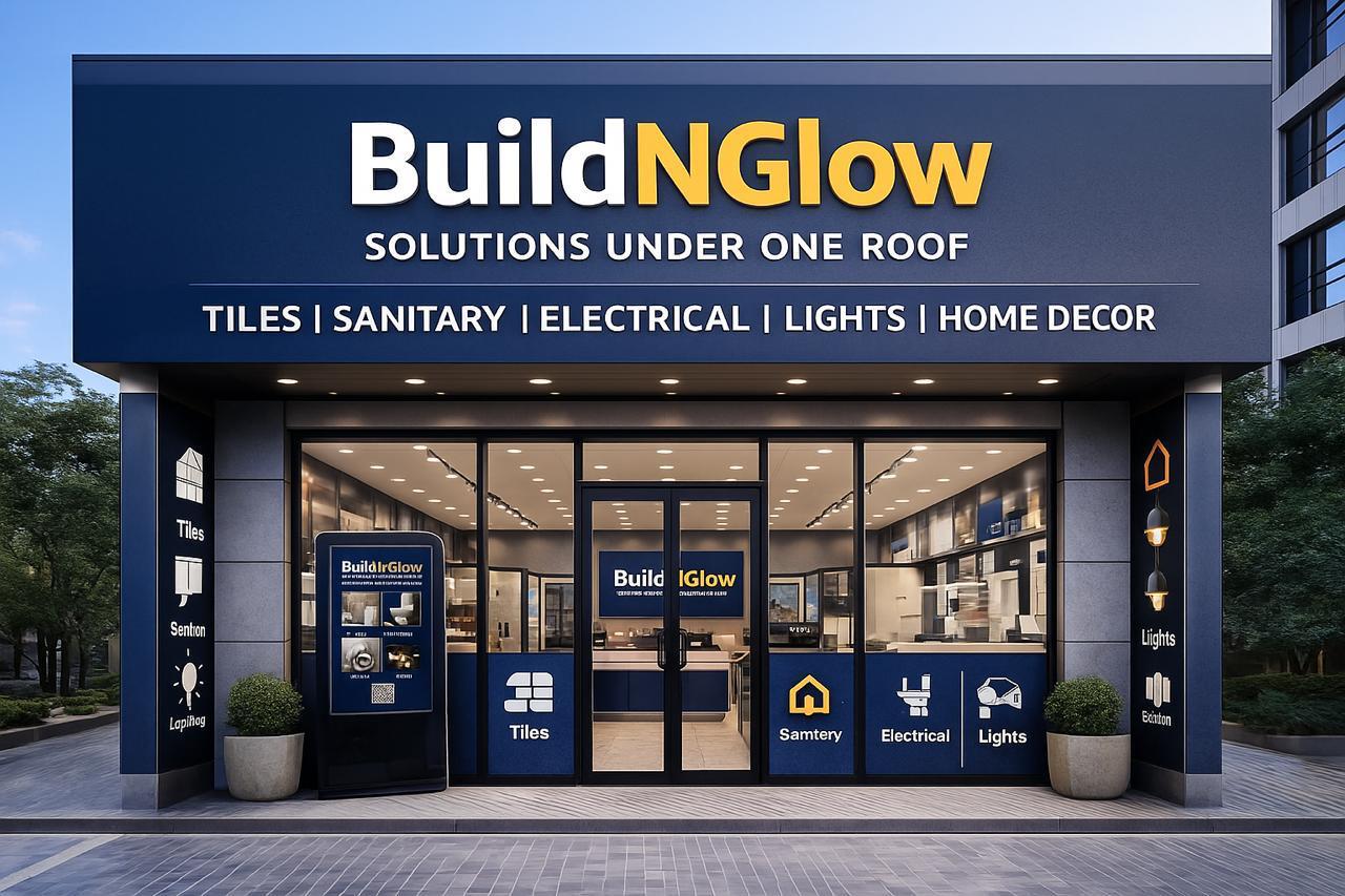 BuildNGlow future building-material showroom concept